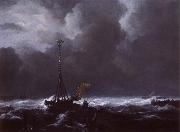 Jacob van Ruisdael View of het lj on a stormy Day oil painting